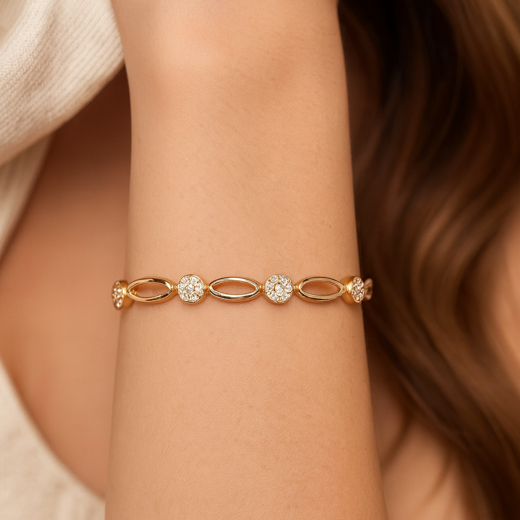 Klara - Elegante gouden armband met zirkon