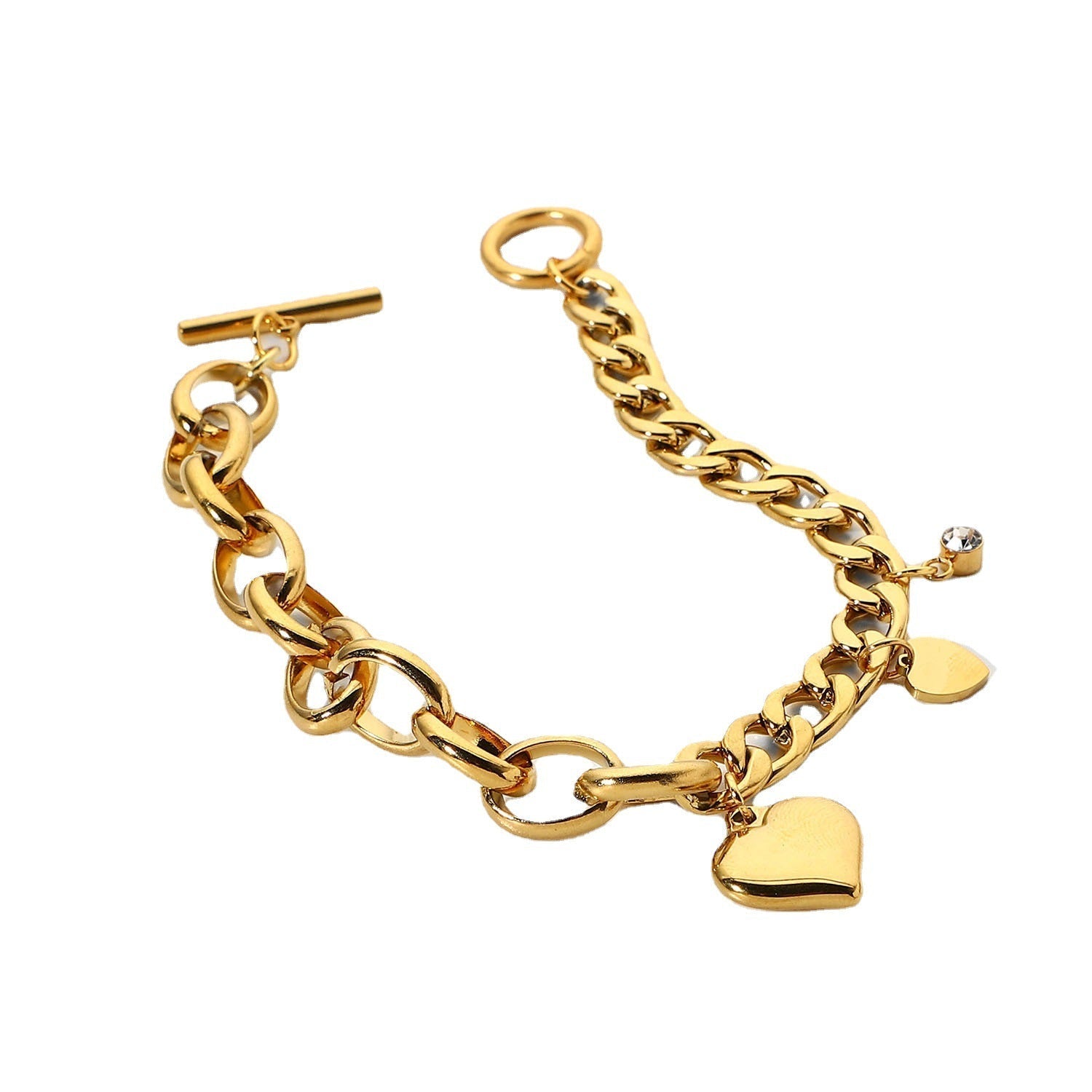 Francesca – Gouden armband met grote ronde ringen.