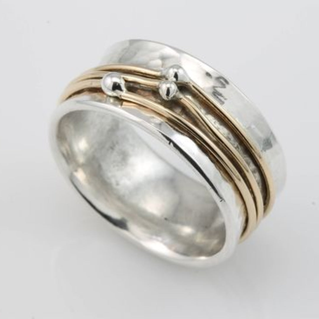 Shine - Vintage Gouden Laagjes Zilveren Ring