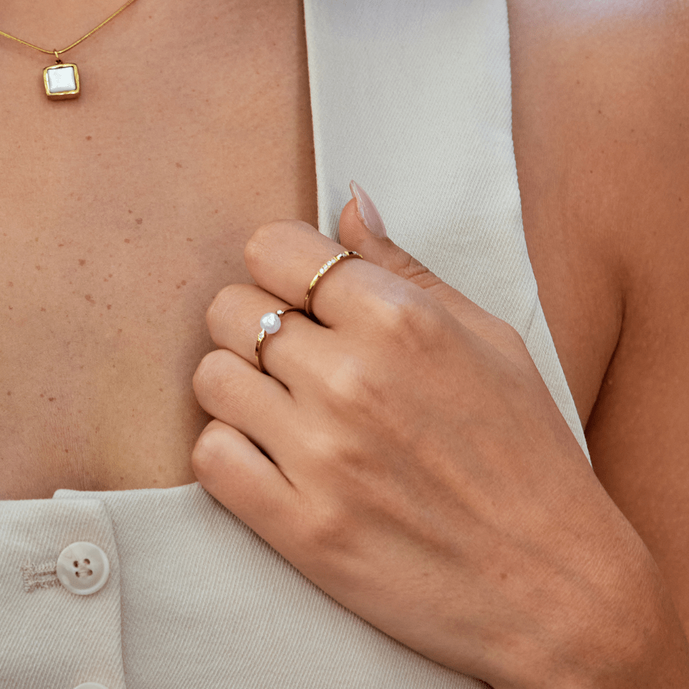 Ring met zoetwaterparels